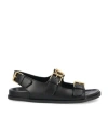 Valentino Double Buckle-strap Open Toe Sandals In Black