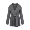 Valentino Reversible Toile Iconographe Coat In Grey