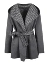 Valentino Reversible Toile Iconographe Coat In Grey