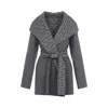Valentino Reversible Toile Iconographe Coat In Grey