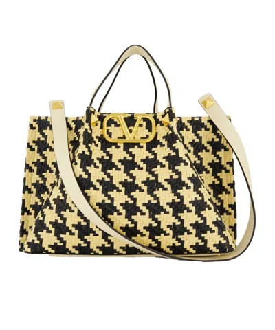 Valentino Garavani Double Handle Shoulder Bag In Brown