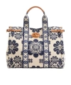 Valentino Antibes Large Leather-trimmed Floral-jacquard Tote In Multicolor