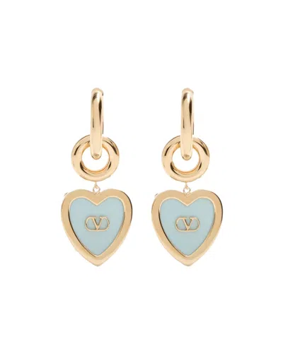 Valentino Garavani Double Heart-shaped Earrings In Gold