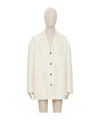 Valentino Double-layer Wool Casual Jacket In White