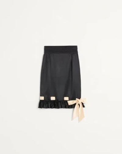 Valentino Midirock Aus Double Satin Frau Schwarz/birke 40
