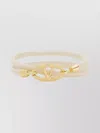 Valentino Garavani Women Double Twist Leather Bracelet With Vlogo In Neutral