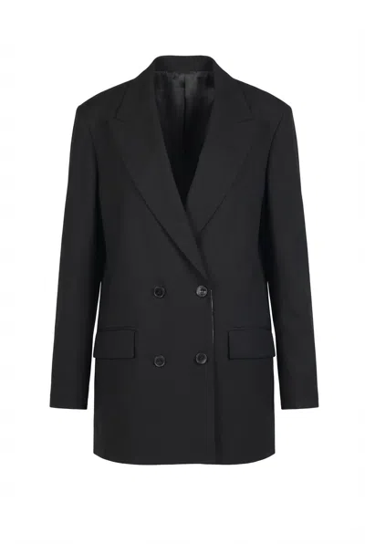 Valentino Double-breasted Tailored Blazer In Black