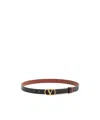 Valentino Designer Leather Belt Reversible Adjustable Length In Black