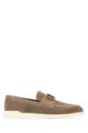 Valentino Round Toe Suede Finish Loafers Rubber Sole