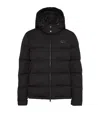 Valentino Nylon Hooded Down Jacket With Leather Patch And Vlogo Signature In Black
