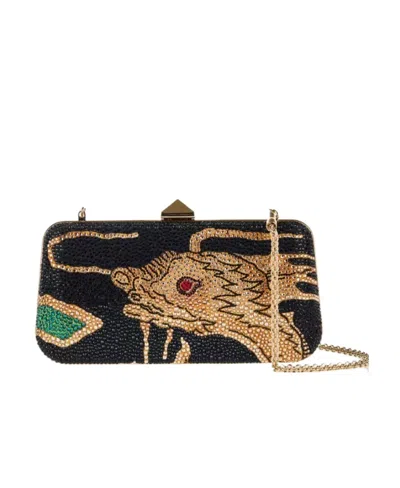 Valentino Garavani Drago Re-edition Rockstud Clutch Bag In Black