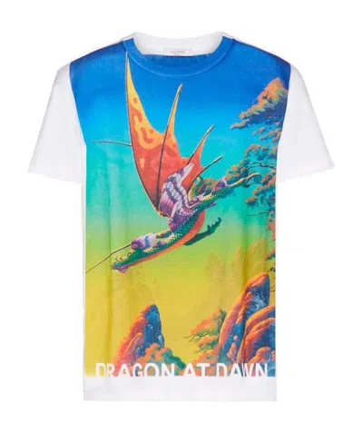 Valentino Dragon At Dawn Graphic-print T-shirt In Multicolor
