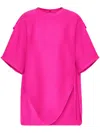 Valentino Drape-detail Asymmetric T-shirt In Rosa