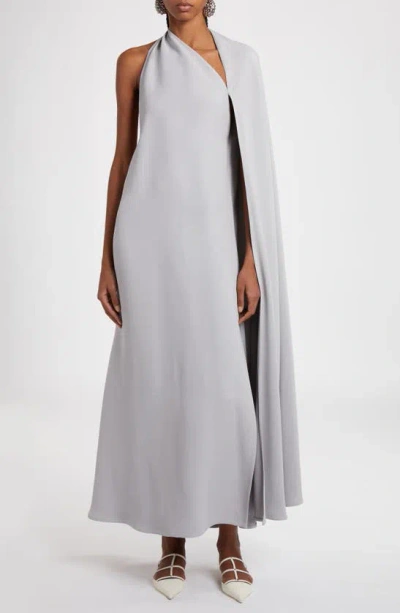 Valentino Draped One-shoulder Gown In Perla