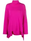 Valentino Draped Roll-neck Jumper In Rosa