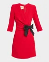 Valentino Draped Wrap Bow Mini Dress In Purple