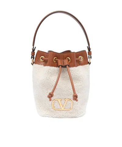 VALENTINO GARAVANI VALENTINO VLOGO PLAQUE DRAWSTRING BUCKET BAG