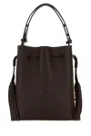 Valentino Garavani Chocolate Leather Vlogo Signature Bucket Bag In Brown