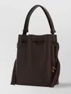 Valentino Drawstring Bag Structured Top Handle Tassel In Brown
