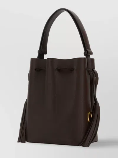 VALENTINO GARAVANI DRAWSTRING BAG STRUCTURED TOP HANDLE TASSEL