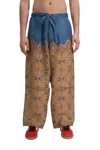 Valentino Printed Linen Pant In Brown