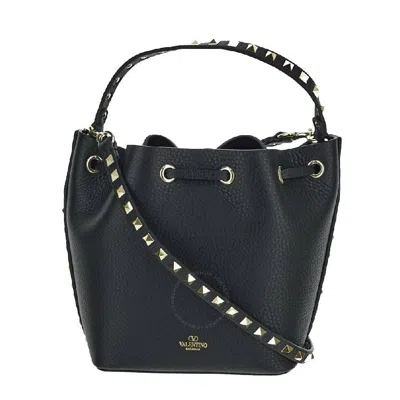 Valentino Garavani Valentino Drawstring Rockstud Bucket Bag In Black
