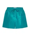 Valentino Drawstring-waist Pressed-crease Shorts In Blue