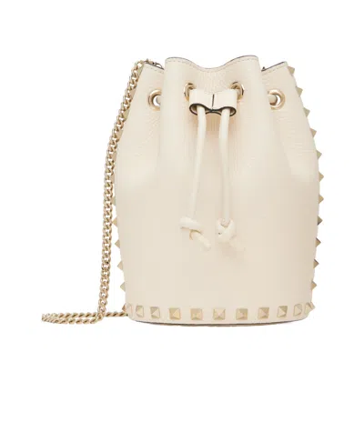 Valentino Garavani Drawstring Shoulder Bag In White
