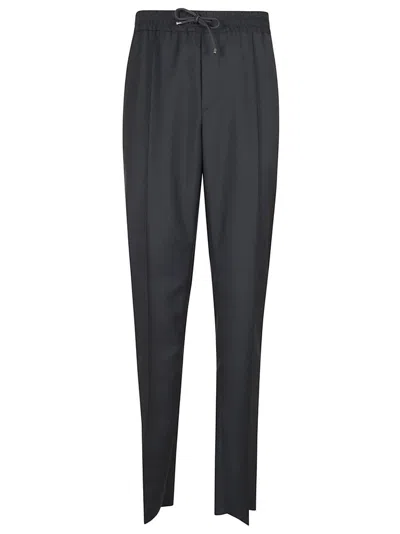 Valentino Drawstring Straight Fit Trousers In Grey