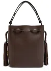 Valentino Drawstring Tassel-embellished Leather Shoulder Bag In Brown
