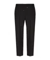 Valentino Regular Fit Black Jogging Pants In Wool-mohair Blend In Black