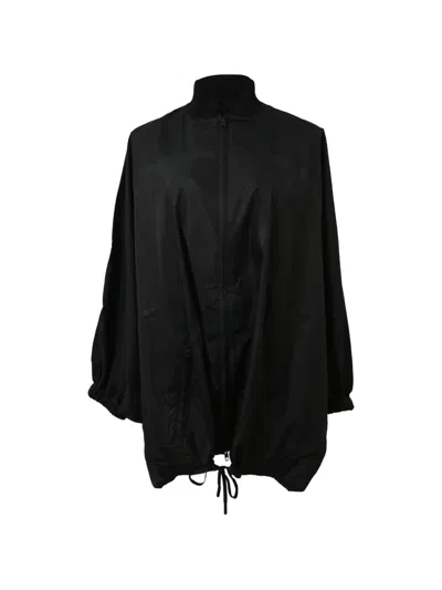 Pre-owned Valentino Drawstring Waist Bomber Jacket In Black