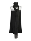 Valentino Embroidered Structured Couture Short Dress In Black