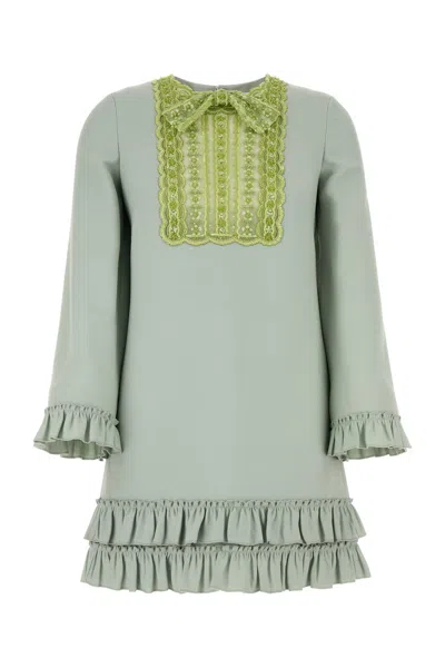 VALENTINO VALENTINO GARAVANI MINT GREEN WOOL BLEND MINI DRESS