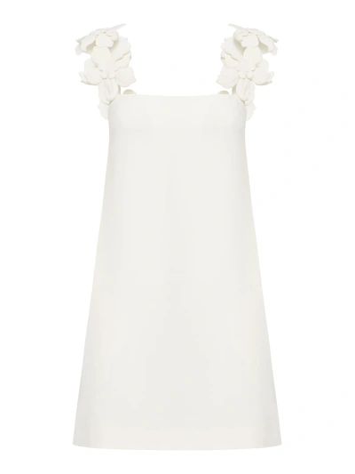 Valentino Dress - Embroidered Embroideries Crepe Couture In White