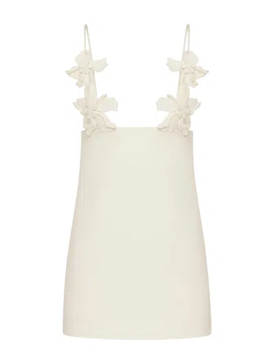 Valentino Dress - Embroidered Embroideries Crepe Couture In Ivory