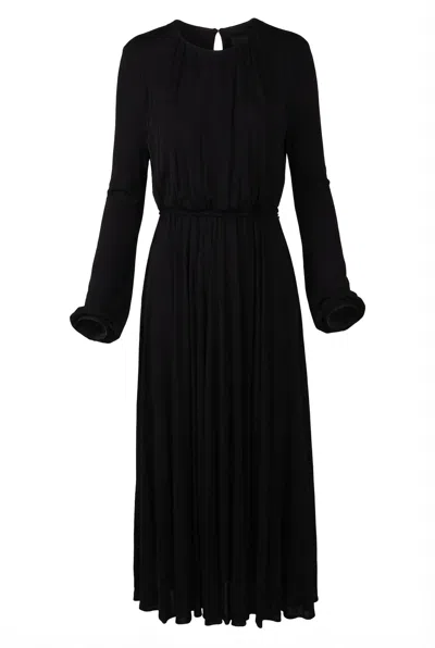 Valentino Long-sleeve Maxi Dress In Black
