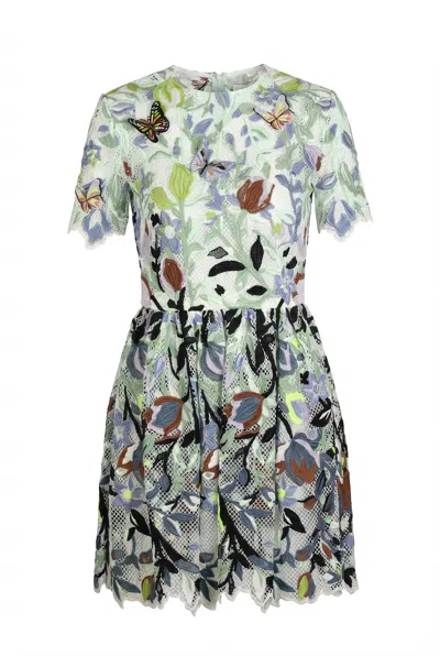 Valentino Floral Butterfly Mini Dress In Multi