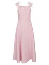 Valentino Floral-embroidered Wool-blend Midi Dress In Zks Taffy