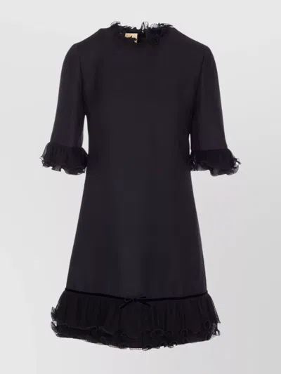 VALENTINO DRESS FEATURING PLEATED DETAIL AND RUFFLES