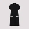 Valentino Tweed Embroidered Mini Dress With Patch Pockets In Na Nero Avorio