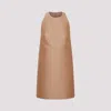 Valentino Duchess Satin Sleeveless Mini Dress In Sand