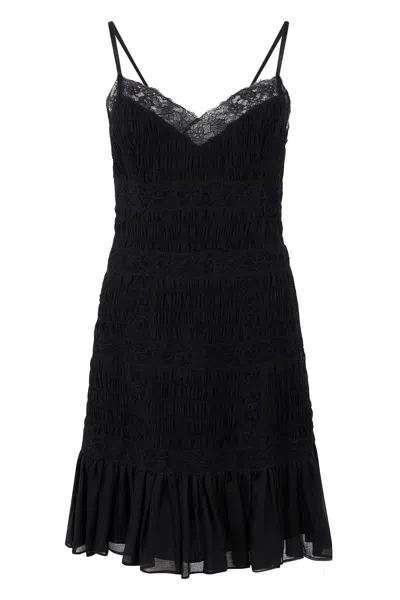 Valentino Dress Short Black With Lace