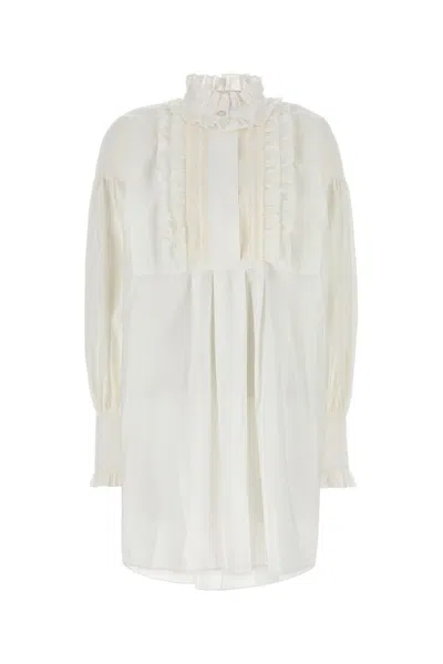 VALENTINO ABITO IN MISTO COTONE BIANCO  DONNA