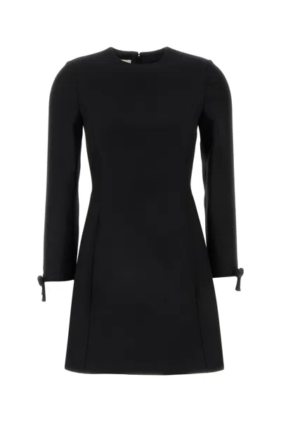 VALENTINO VALENTINO GARAVANI BLACK WOOL BLEND DRESS