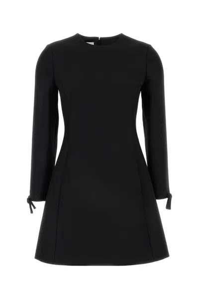 VALENTINO BLACK WOOL BLEND DRESS