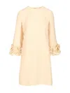 Valentino Robe Courte En Crêpe Couture Femme Bouleau 50 In Neutral
