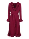 Valentino Cady Couture Ruffled Midi Dress In Fuchsia