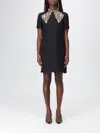Valentino Embellished Pussy-bow Wool And Silk-blend Crepe Mini Dress In Animal Print