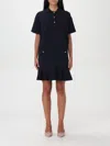 Valentino Short-sleeve Ruffle-hem Mini Polo Shirtdress In Blau